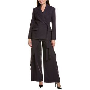 Bgl Womens 2Pc Wool Blazer & Pant Set, Purple